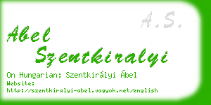 abel szentkiralyi business card